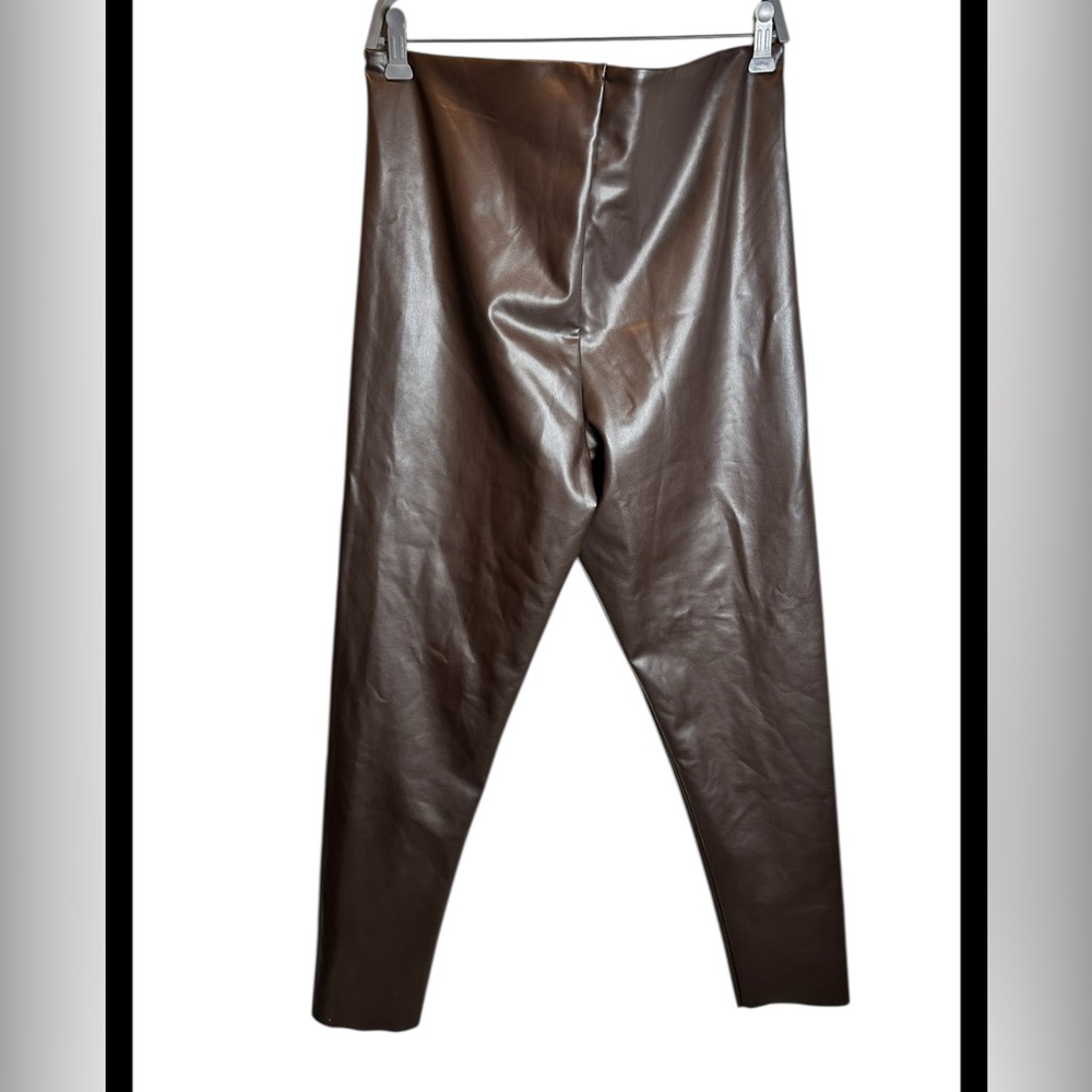 Joie Chocolate Brown Pull On Faux Leather Leggings In Size XXL - Picture 3 of 4